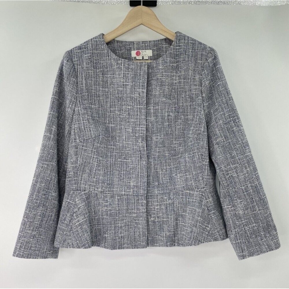 Boden Gray Tweed Peplum Blazer - Size 12